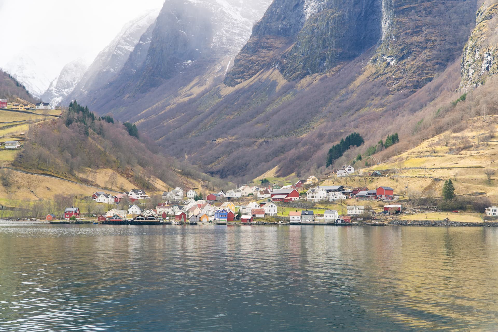 Kolorowe domki przy fiordach | Rejs po fiordach w Norwegii