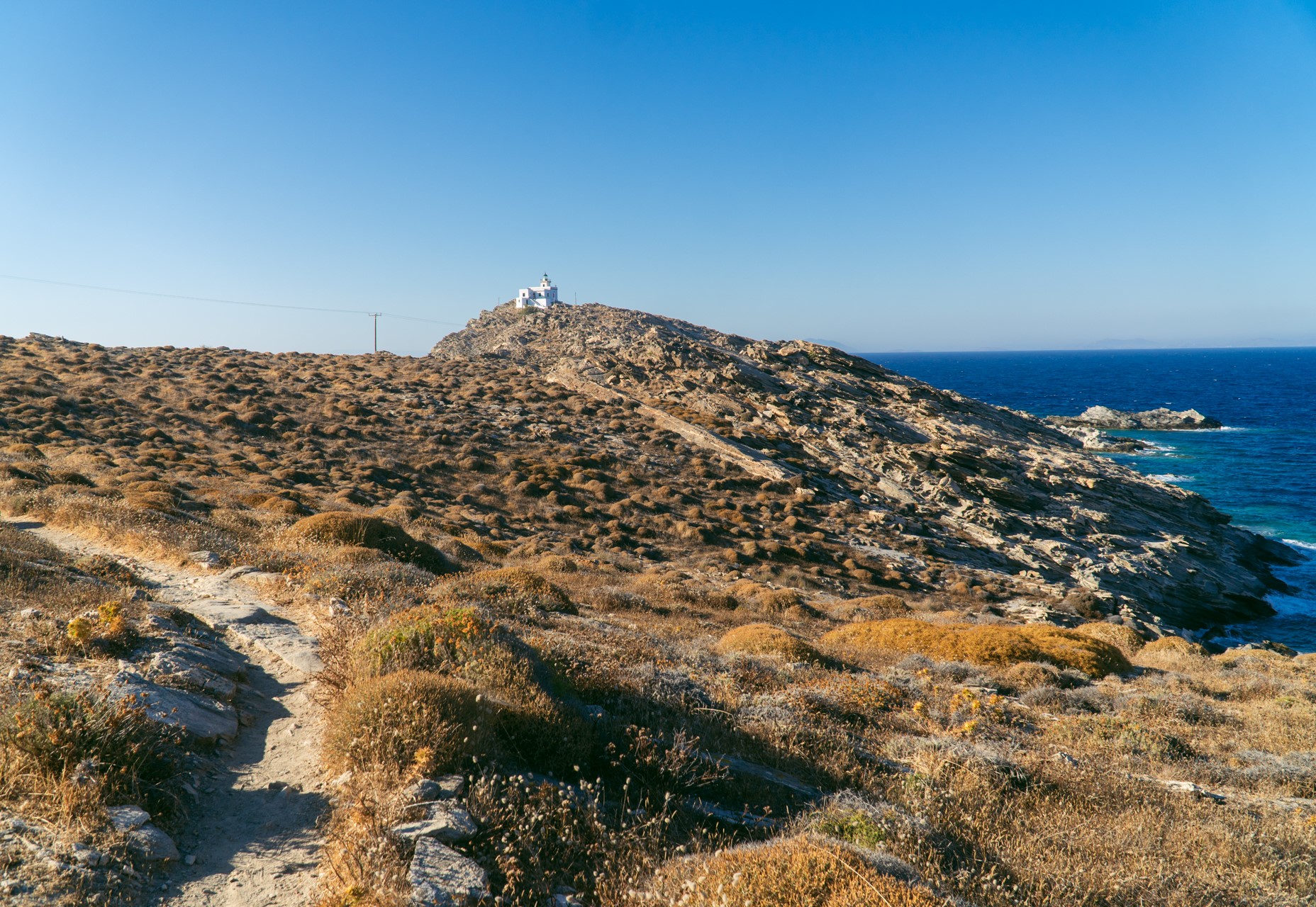 Krajobraz greckiej wyspy Paros