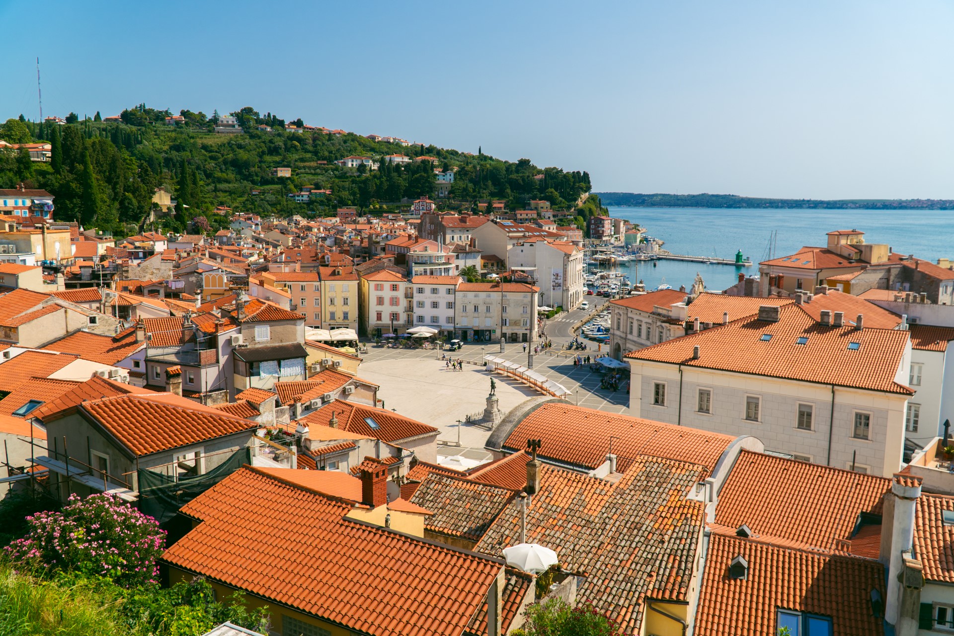 Widok na Piran w punktu widokowego | Najładniejsze miasteczka w Słowenii