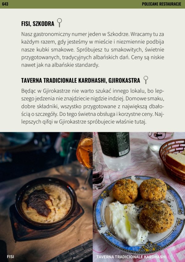 Polecane restauracje w ebooku o Albanii