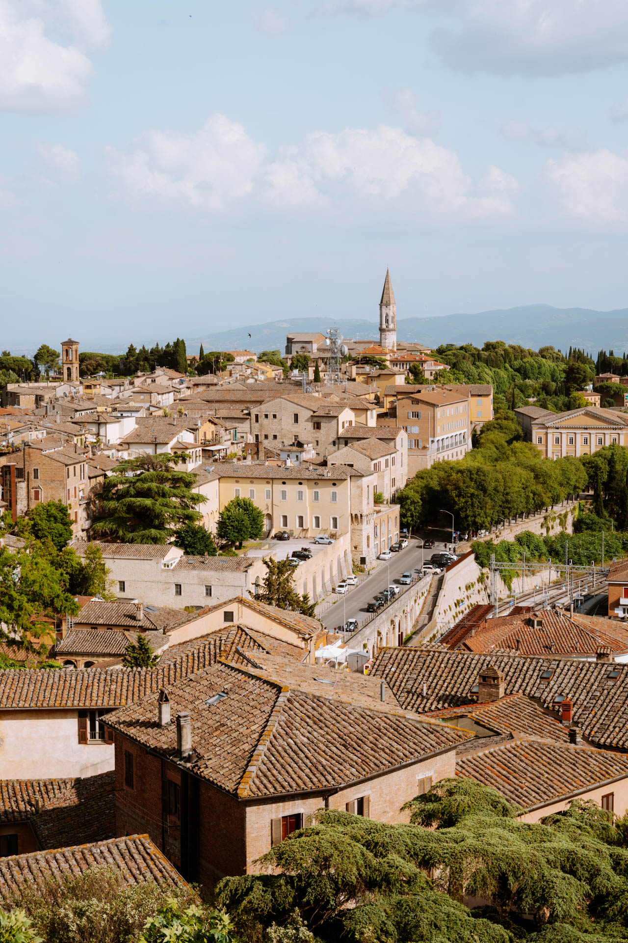 Panorama Perugii z tarasu Giardini Carducci